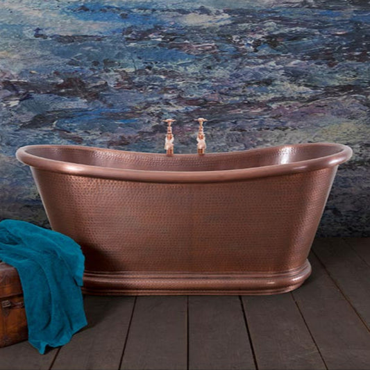Hurlingham Hammered Copper Bulle Double Ended Bathtub (1 size, Copper) Made to Order - Brand New Bathrooms