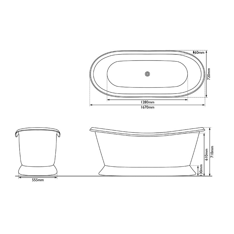 Hurlingham Hammered Copper Bateau Double Ended Bathtub (1 size, Copper) Made to Order - Brand New Bathrooms