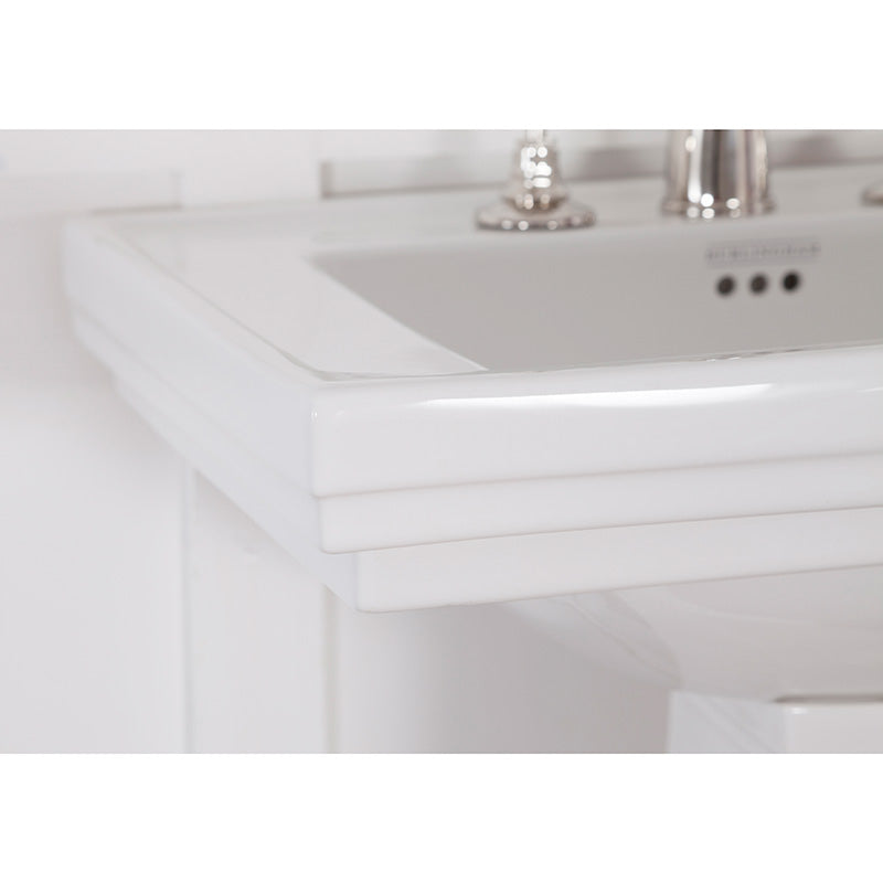 Hurlingham Highgate Large Wash Basin with Pedestal (1 size, 2 styles, White) - Brand New Bathrooms