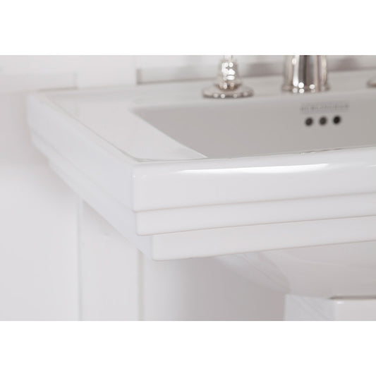 Hurlingham Highgate Large Wash Basin with Pedestal (1 size, 2 styles, White) - Brand New Bathrooms