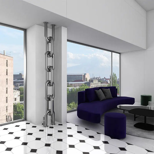 Carisa Link Floor Stainless Steel Radiator 2 Sections (H2300 x W240) - Brand New Bathrooms