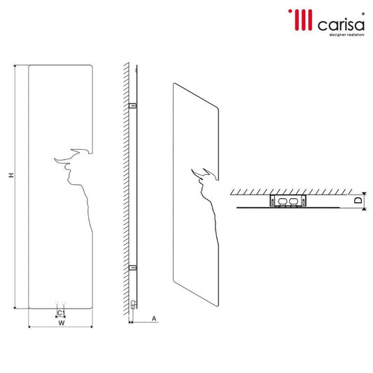 Carisa Lymm Flat Mild Steel Bespoke Radiator (1 size, 2 colours) - Brand New Bathrooms