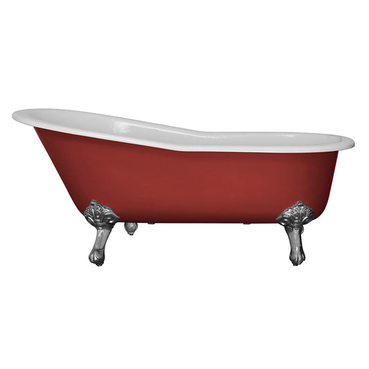 Hurlingham Marlowe Single Ended Cast Iron Slipper Bathtub (1 size, any colour) - Brand New Bathrooms
