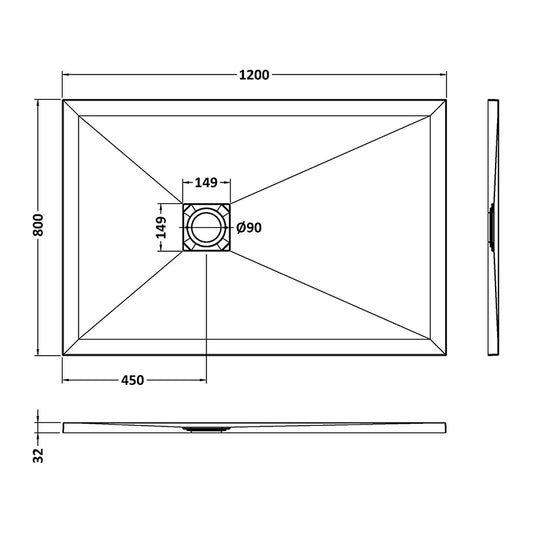 Nuie Rectangular Slimline Shower Tray (8 sizes, White) - Brandnew Bathroom