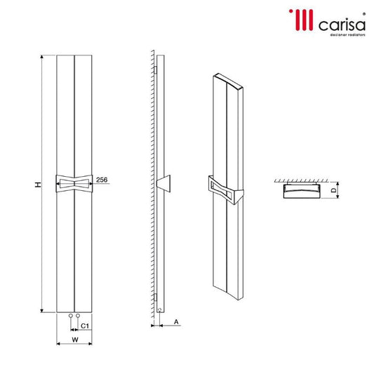 Carisa Papillion Bath Aluminium Bespoke Radiator (4 sizes, 2 colours) - Brand New Bathrooms