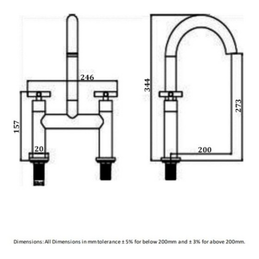 RAK Ceramics Ella Bath Filler (1 size, Chrome) - Brand New Bathrooms