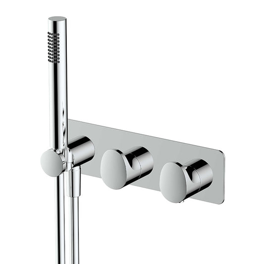 RAK Ceramics RAK Horizontal Dual Outlet Thermostatic Concealed Shower Valve & Hand Shower (1 size, 4 colours) - Brand New Bathrooms