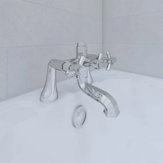 RAK Ceramics Washington 2 Tap Hole Bath Filler (1 size, Chrome) - Brand New Bathrooms