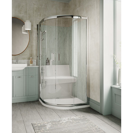 Mantaleda Living Showers Offset Quadrant Shower Enclosure & Complete Shower Set (1 size, 2 styles, White) - Brand New Bathrooms