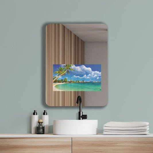 Aquavision Alpha 22" Complete Vanity Mirror TV with Rounded Corners (600x800mm) - Brand New Bathrooms