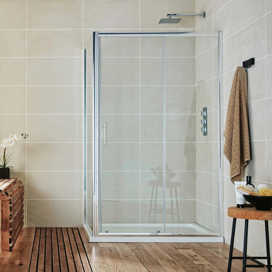 Scudo S6 Sliding Door Shower Enclosure (7 Sizes) - Brand New Bathrooms