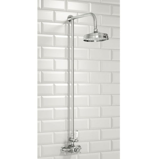 Scudo Traditional Rigid Riser Shower with Fixed Head and Handset - Brand New Bathrooms