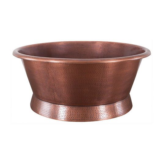 Hurlingham Baignoire Hammered Round Copper Bathtub (1 size, Copper) Made to Order - Brand New Bathrooms