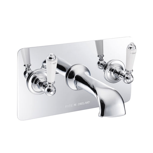 Hurlingham Wall Mounted Bath Filler with Concealing Plate (1 size, 3 colours) - Brand New Bathrooms
