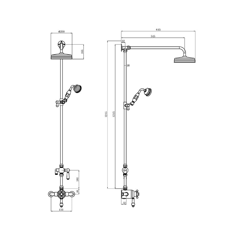 Tailored Bathrooms Tenby Traditional Dual Control Shower Kit (Chrome) - Brand New Bathrooms