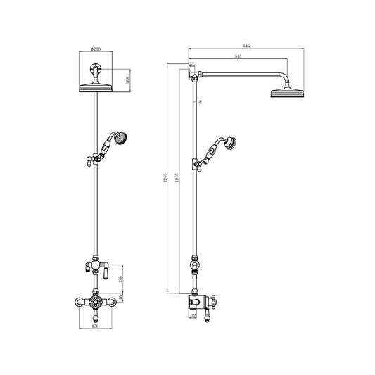 Tailored Bathrooms Tenby Traditional Dual Control Shower Kit (Chrome) - Brand New Bathrooms