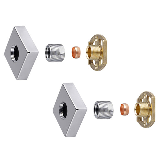 Tailored Bathrooms Easy-Fit Shower Brackets (2 Styles, Chrome) - Brand New Bathrooms