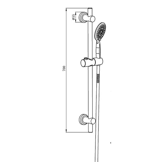 Tailored Bathrooms Retro Fit Riser 3 Function Shower Kit (Chrome) - Brand New Bathrooms