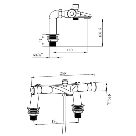 Tailored Bathrooms Thermostatic Bath Filler w/ Bath Legs (1 size, Chrome) - Brand New Bathrooms