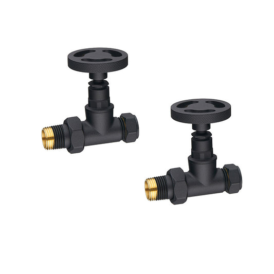Tailored Bathrooms Maesteg Industrial Straight Radiator Valve (4 colours) - Brand New Bathrooms