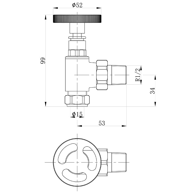 Tailored Bathrooms Maesteg Industrial Angled Radiator Valves (4 colours) - Brand New Bathrooms
