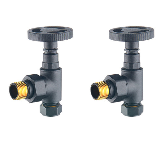 Tailored Bathrooms Maesteg Industrial Angled Radiator Valves (4 colours) - Brand New Bathrooms