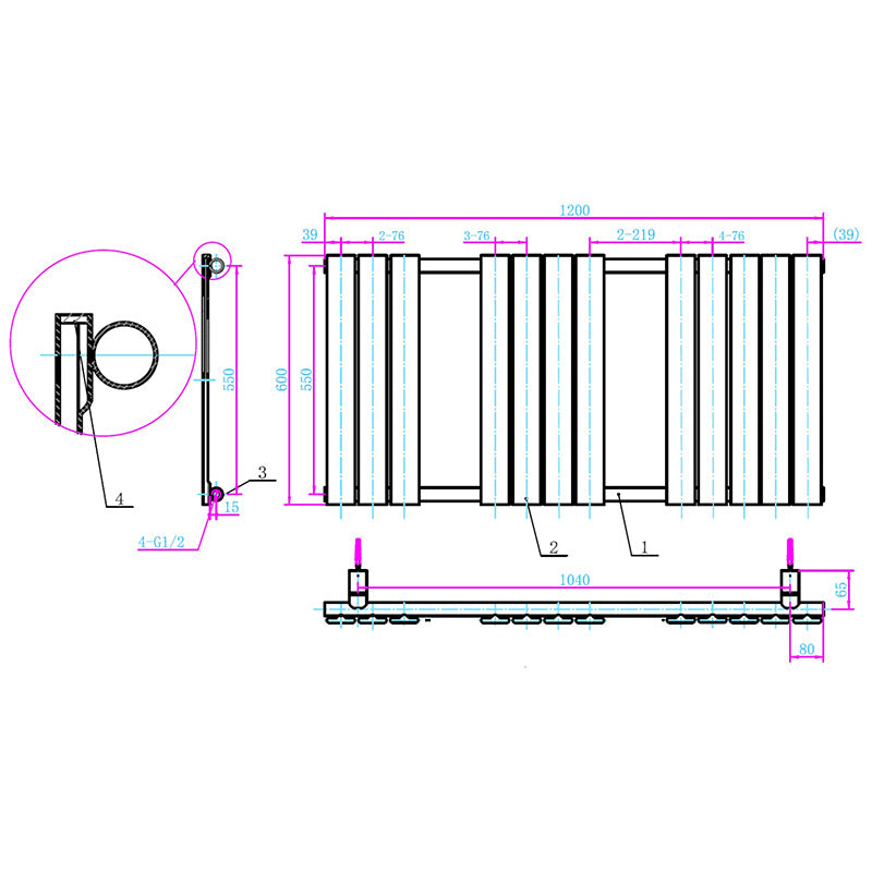 Tailored Bathrooms Queenstown Designer Towel Radiator (7 sizes, Chrome) - Brand New Bathrooms