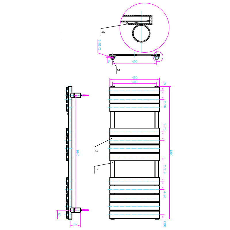 Tailored Bathrooms Queenstown Designer Towel Radiator (1 size, Brushed Brass) - Brand New Bathrooms