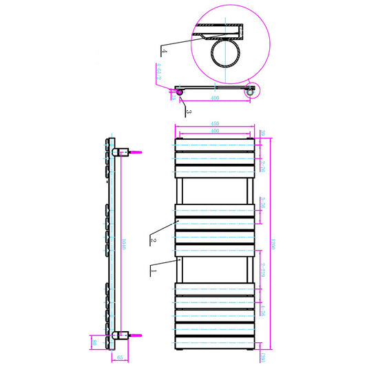 Tailored Bathrooms Queenstown Designer Towel Radiator (1 size, Brushed Brass) - Brand New Bathrooms