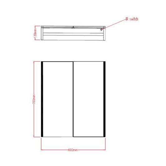 Tailored Bathrooms Bethany Double Door Mirror Cabinet with LED Surround, Sensor Switch & Shave Socket (1 size) - Brand New Bathrooms