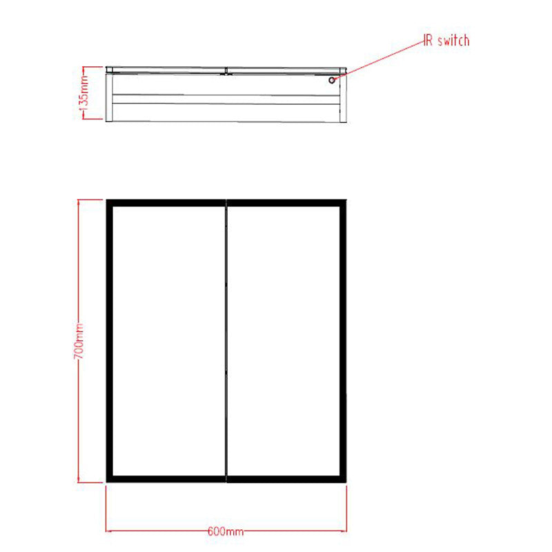 Tailored Bathrooms Beau Double Door Mirror Cabinet with LED Side Strips, Sensor Switch & Shave Socket (1 size) - Brand New Bathrooms