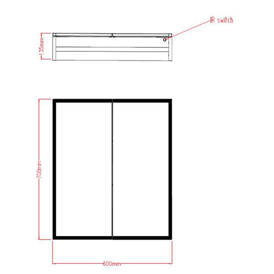 Tailored Bathrooms Beau Double Door Mirror Cabinet with LED Side Strips, Sensor Switch & Shave Socket (1 size) - Brand New Bathrooms