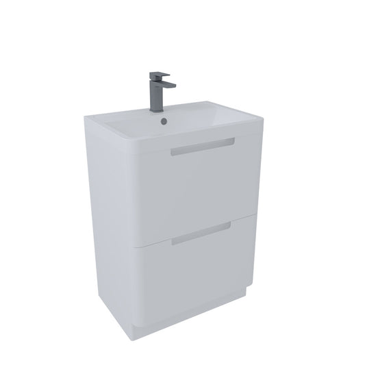 Tailored Bathrooms Monza Floor Standing Vanity Unit & Polymarble Basin (2 sizes, White) - Brand New Bathrooms