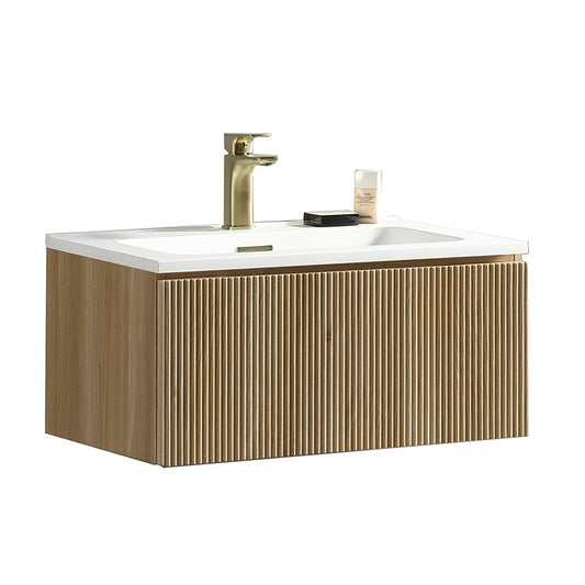 Tailored Bathrooms Flauto Wall Hung 800mm Vanity & Polymarble Basin (1 size, 3 colours) - Brand New Bathrooms