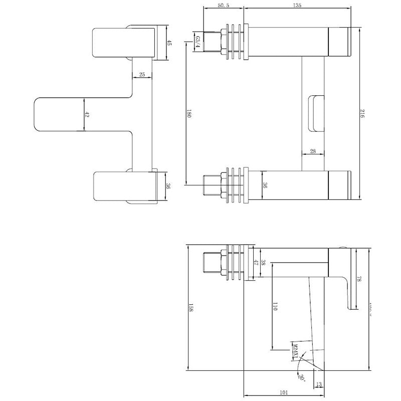 Tailored Bathrooms Swansea Bath Filler (1 size, Chrome) - Brand New Bathrooms