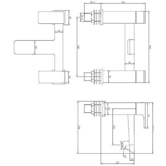 Tailored Bathrooms Swansea Bath Filler (1 size, Chrome) - Brand New Bathrooms