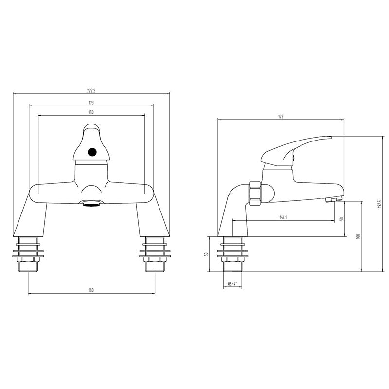 Tailored Bathrooms Plumb Essential Bath Filler Tap (1 size, Chrome) - Brand New Bathrooms