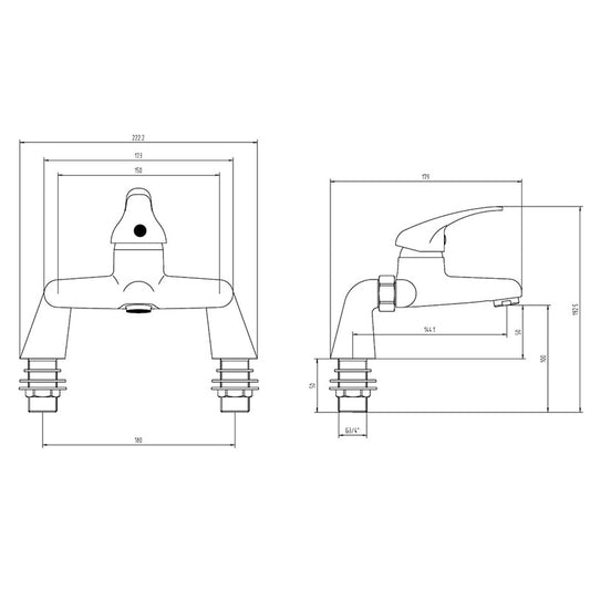 Tailored Bathrooms Plumb Essential Bath Filler Tap (1 size, Chrome) - Brand New Bathrooms