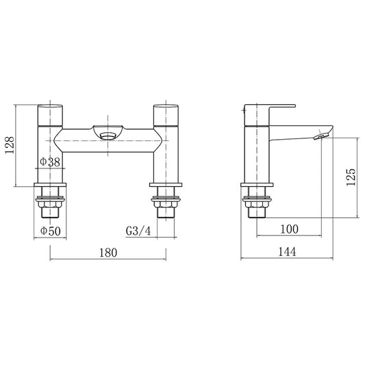 Tailored Bathrooms Barmouth Bath Filler (1 size, Chrome) - Brand New Bathrooms