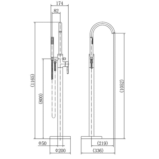 Tailored Bathrooms Harlech Floor Standing Bath Filler (1 size, Chrome) - Brand New Bathrooms