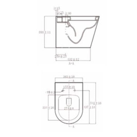 Tailored Bathrooms Ferrara Plus Rimless Back to Wall D Shape Toilet Pan, Seat & Fittings (1 size, White) - Brand New Bathrooms