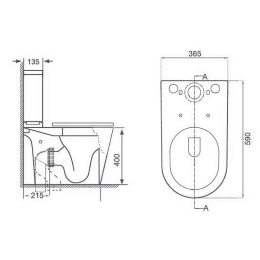 Tailored Bathrooms Ferrara Rimless Comfort Height Toilet Set, including Cistern, Pan, Seat and Fittings (1 size, White) - Brand New Bathrooms