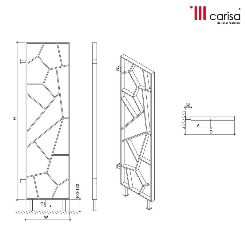 Carisa Tria Stainless Steel Bespoke Radiator (1 size, 1 colour) - Brand New Bathrooms