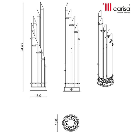 Carisa Unique Stainless Steel Bespoke Radiator (1 size, 1 colour) - Brand New Bathrooms