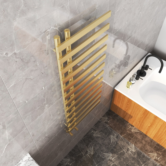 Senator Verona Towel Radiator (2 sizes, Brushed Brass) - Brand New Bathrooms