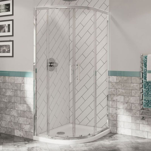 Coram Showers Optima 6 Quadrant Door Shower Enclosure (3 sizes, Chrome) - Brand New Bathrooms