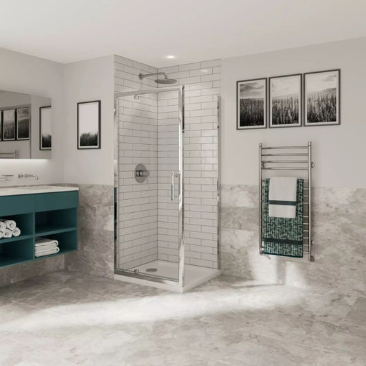 Coram Showers Optima 6 Pivot Shower Door (5 sizes, Chrome) - Brand New Bathrooms