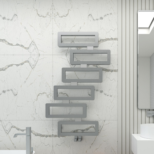 Carisa Domino Stainless Steel Towel Radiator 2 sections (H1280mm x W800mm) - Brand New Bathrooms