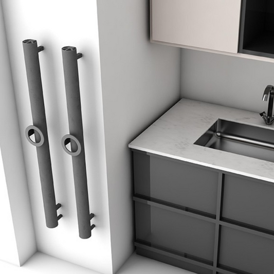 Carisa Otto Single Aluminium Towel Radiator 4 Sections - Brand New Bathrooms