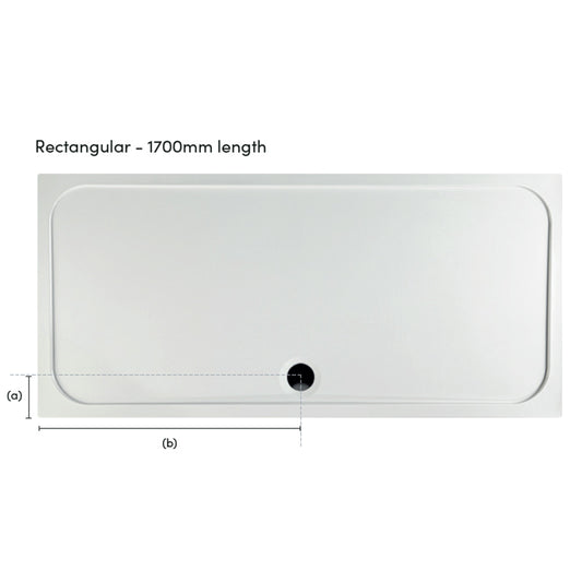 Coram Showers Flat Top Rectangular Stone Resin Shower Tray (6 sizes, White) - Brand New Bathrooms